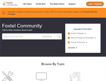 Tablet Screenshot of community.foxtel.com.au